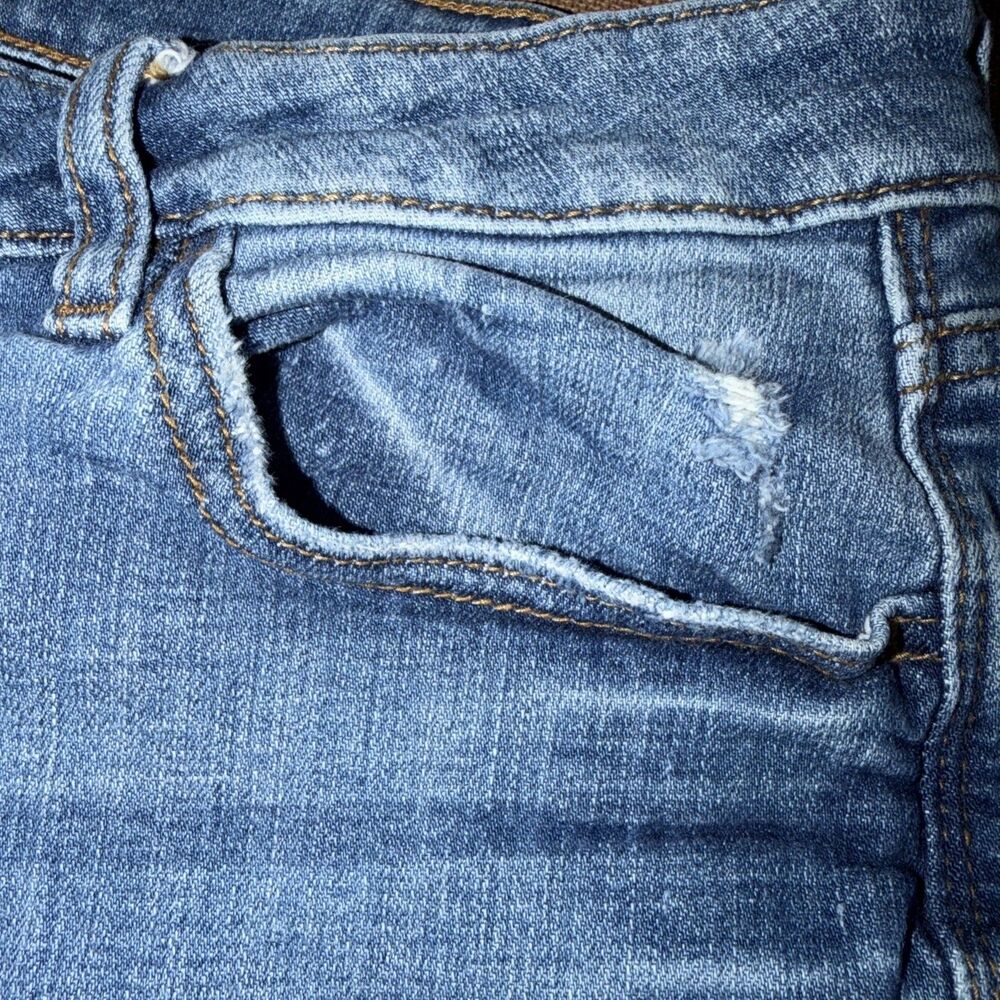 Studio Blue Womens 32 Stretch Med Wash Distressed Skinny Slim Fit 5-Pocket Jeans - Picture 6 of 16